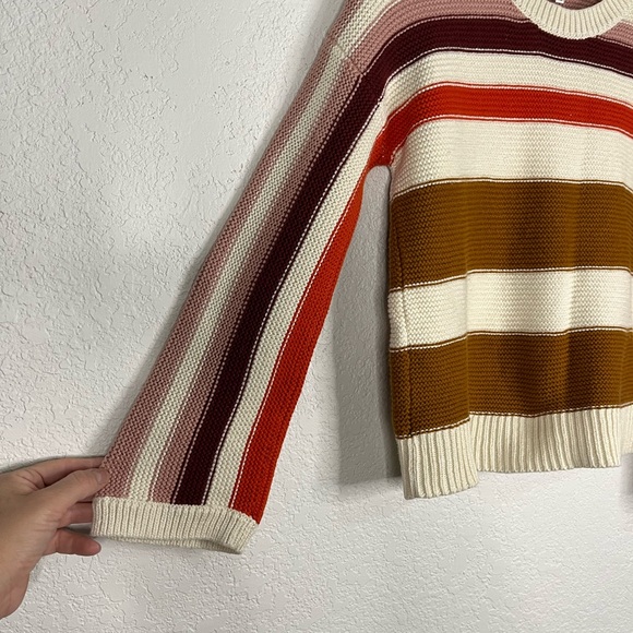 Madewell Valleyscape striped pullover cotton sweater Preppy Casual Fall Comfy - Picture 5 of 8